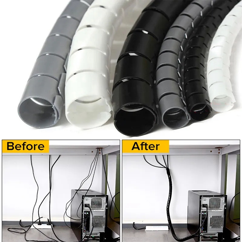 Cable Lock Flexible - 1/2M esnek Spiral kablo düzenleyici klipler